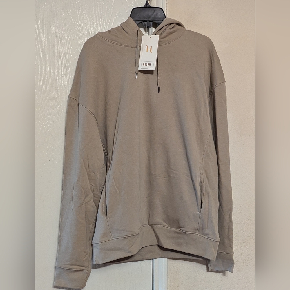 Denim & Flower Ricky Singh Men's Khaki Hoodie Sweatshirt Size L NWT MSRP $68